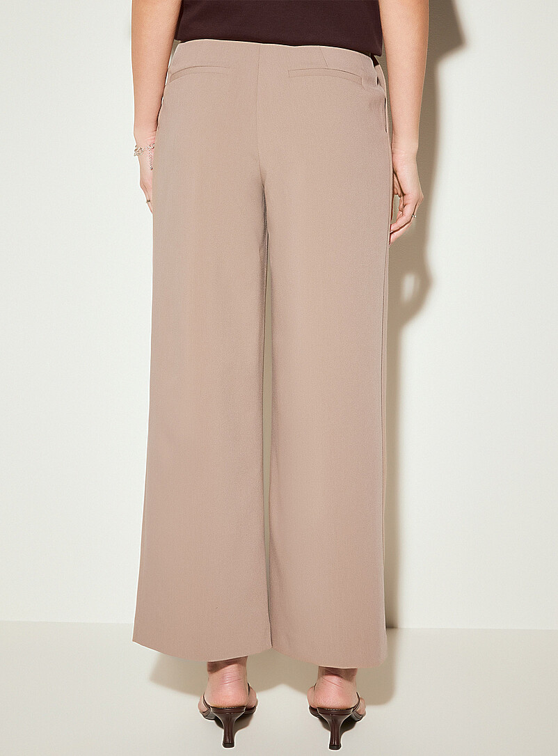 Ic&ocirc;ne: Le pantalon large taille &agrave; plis cr&ecirc;pe dense Noir pour femme