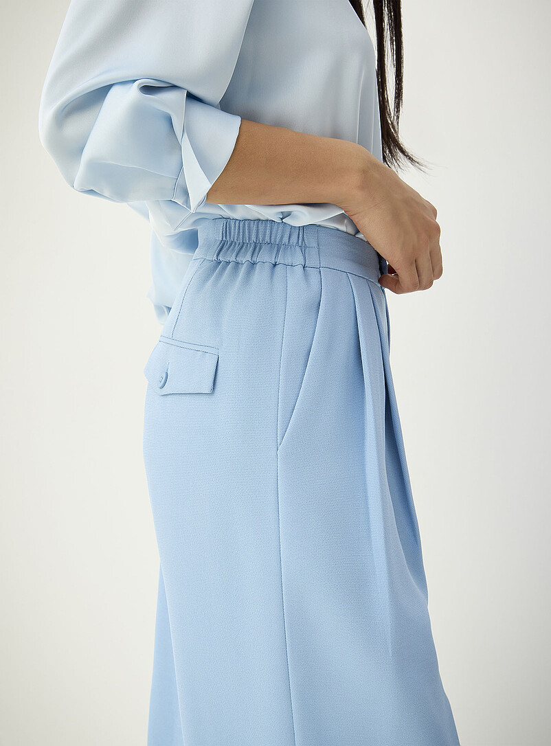 Ic&ocirc;ne: Le pantalon large piqu&eacute; &agrave; plis Bleu moyen - Ardoise pour femme