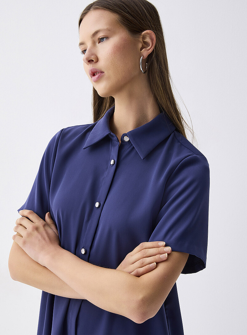 Twik Black Pearly buttons shirtdress for women