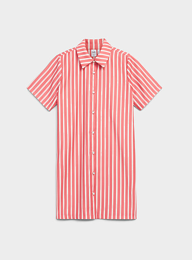 Twik: La robe chemise fluide &agrave; motif Bleu &agrave; motifs pour femme