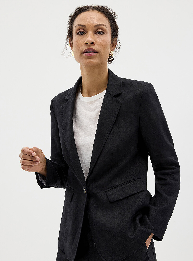 Single-button pure linen blazer | Contemporaine | Women's Blazers