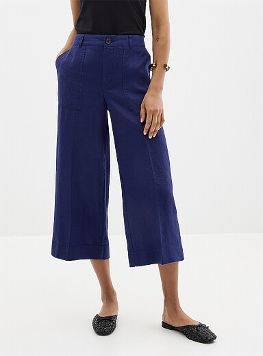 Le pantacourt poches XL pur lin <b>Coupe : jambe large, taille haute</b>