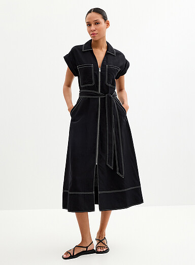 La robe zipp&eacute;e coutures constrastantes