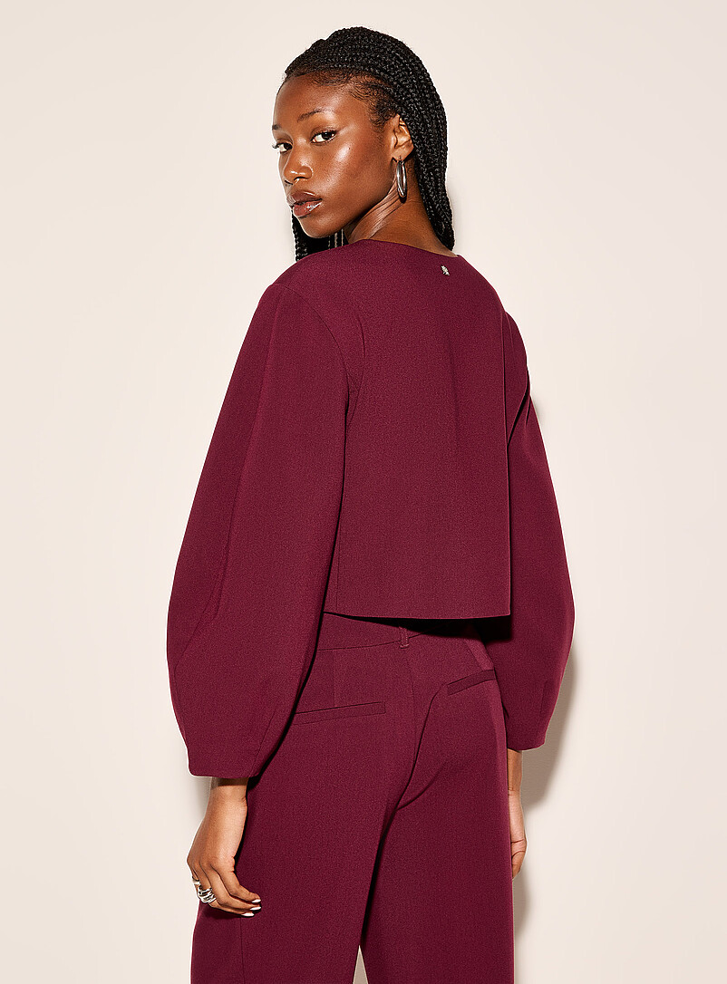 Boxy-fit balloon-sleeve stretch crepe blazer | Icône | Women's