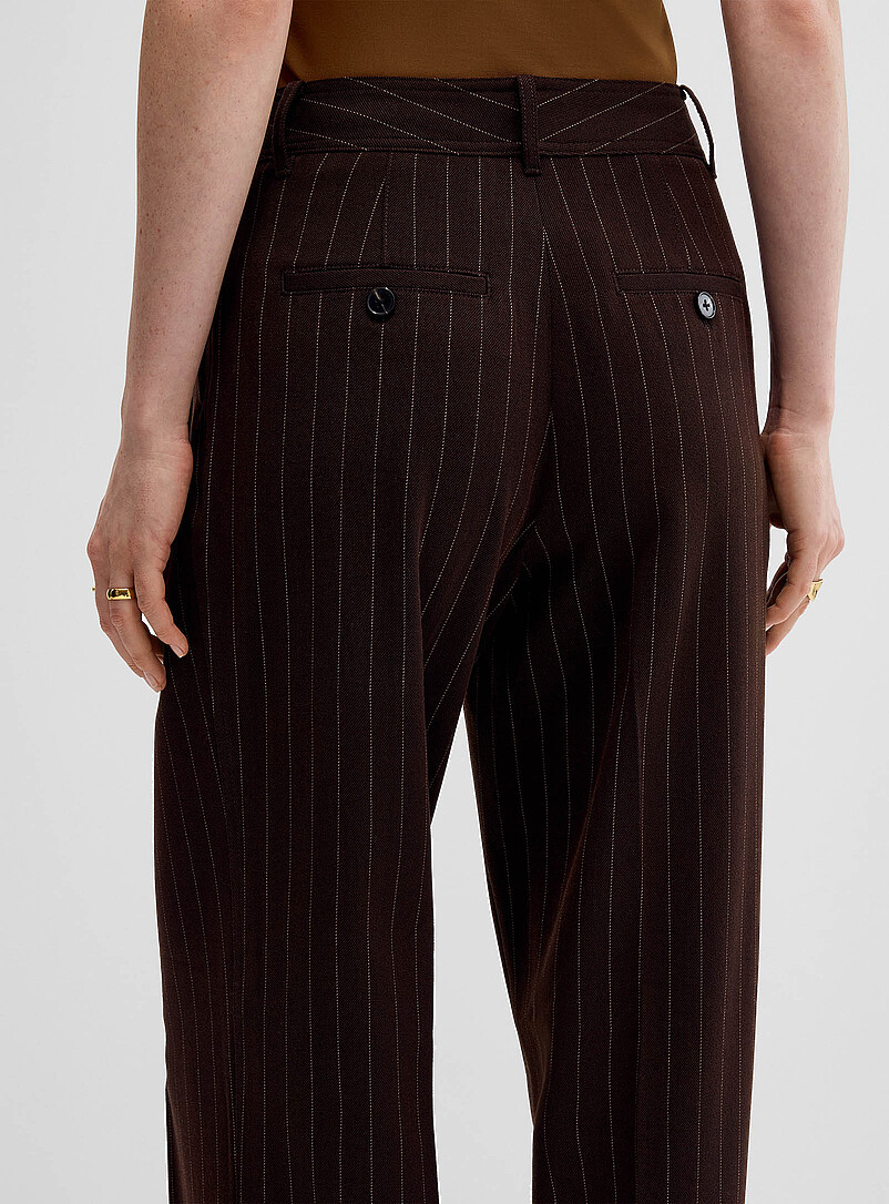 スーツ PINSTRIPED BAGGY TWILL PT Essential pinstriped textured-twill pant Fit: Wide leg, mid rise