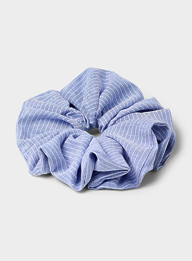 Oxford-stripe large scrunchie