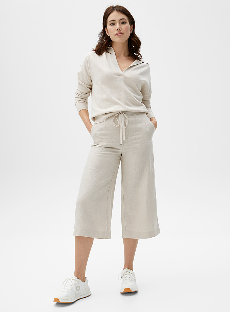 Make life fresh Sanders Le pantacourt pur lin | Contemporaine | Magasinez des Pantalons Larges pour  Femme en ligne | Simons