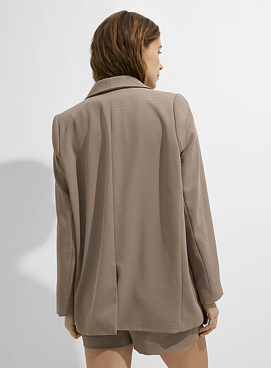 Oversized single-button piqué blazer product image 4