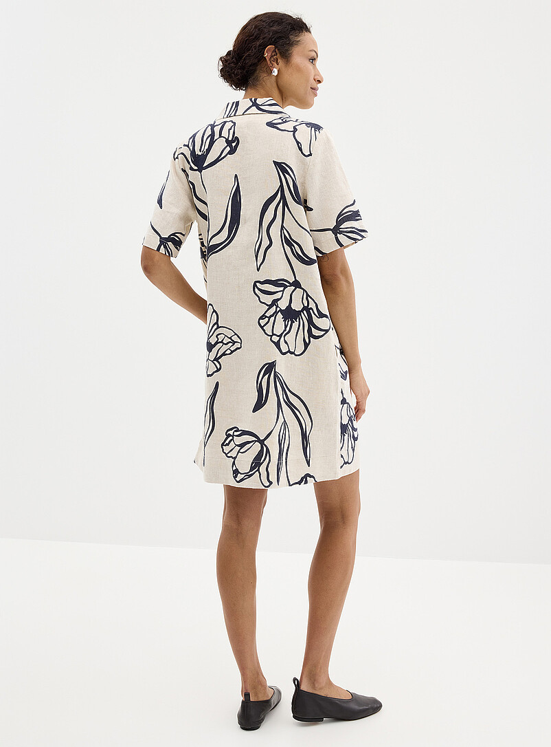 Floral sketches straight-fit linen dress product image 2