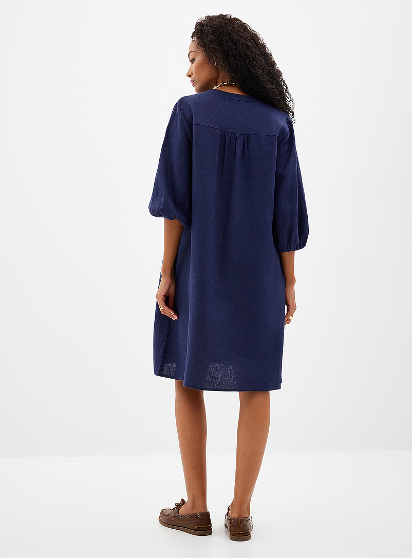 Loose pure linen 3/4-sleeve dress product image 3