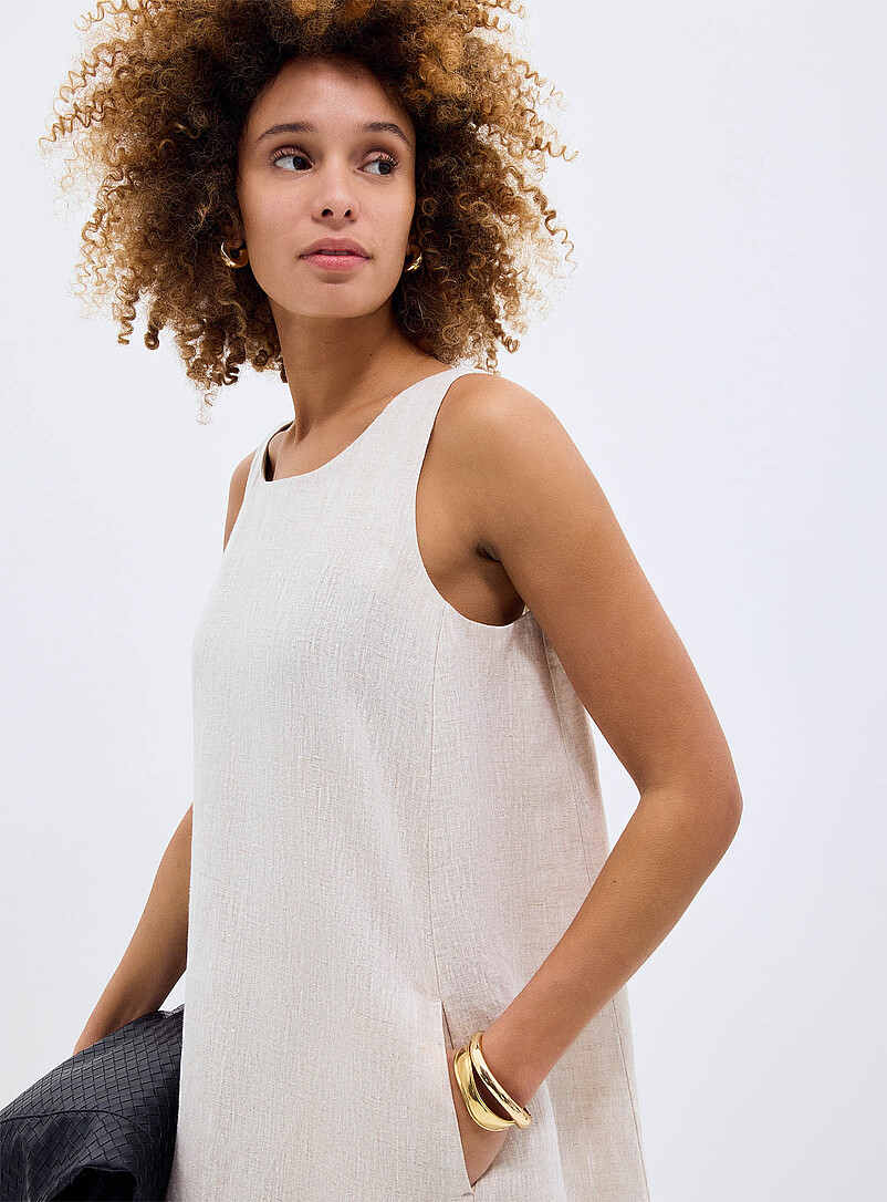 Pure linen trapeze minidress product image 2