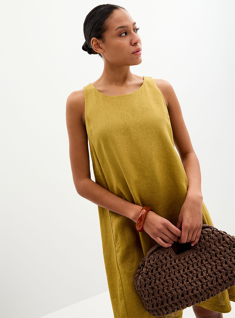 Pure Linen Trapeze Minidress