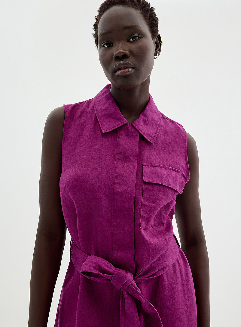 Pure linen belted shirtdress product image 2