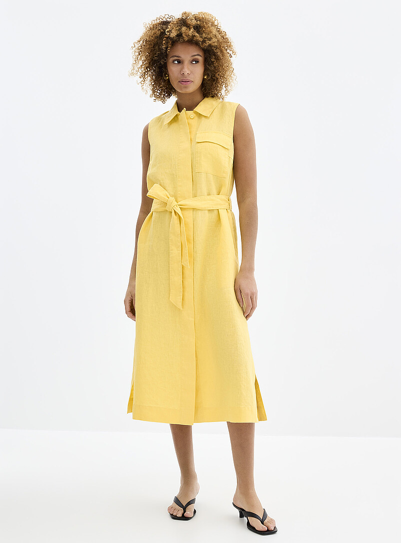 Pure Linen Belted Shirtdress