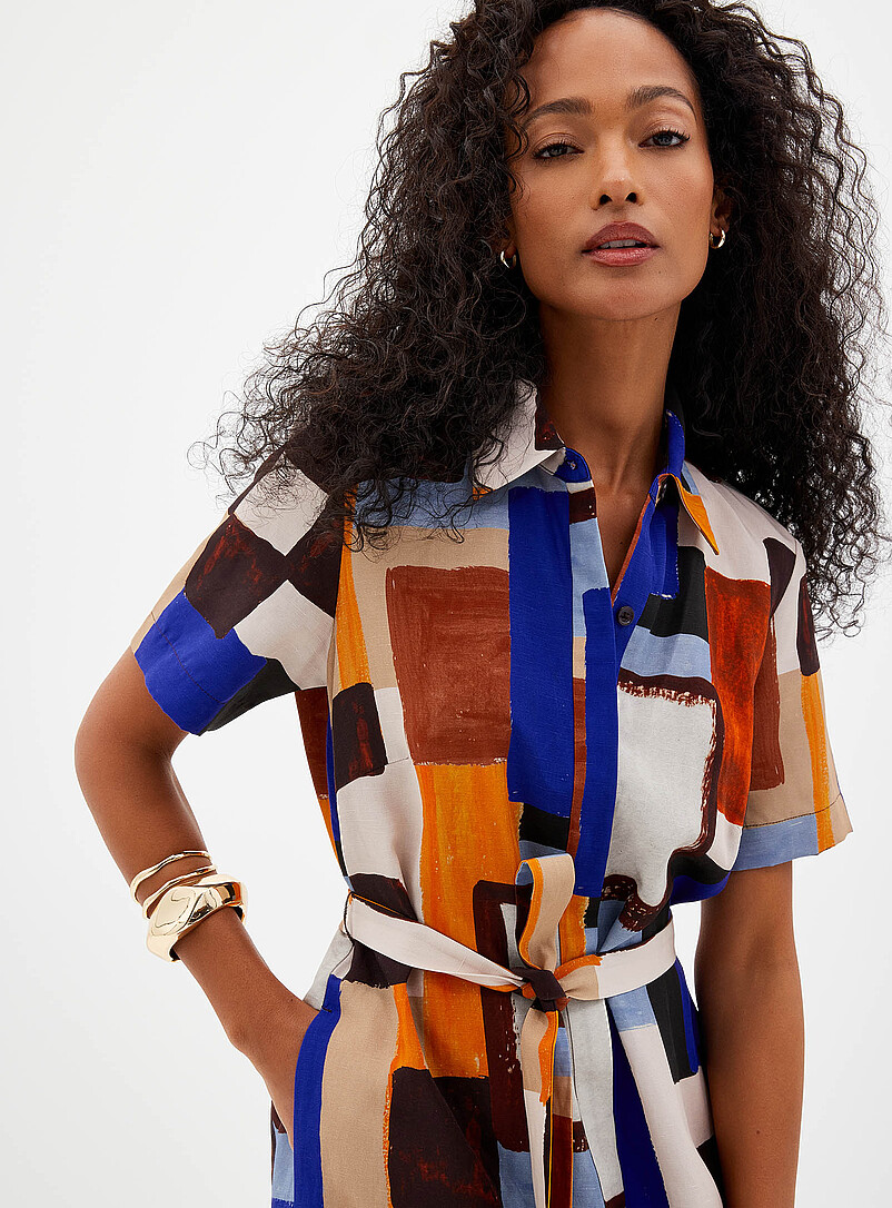 Greek ceramic belted shirtdress product image 2