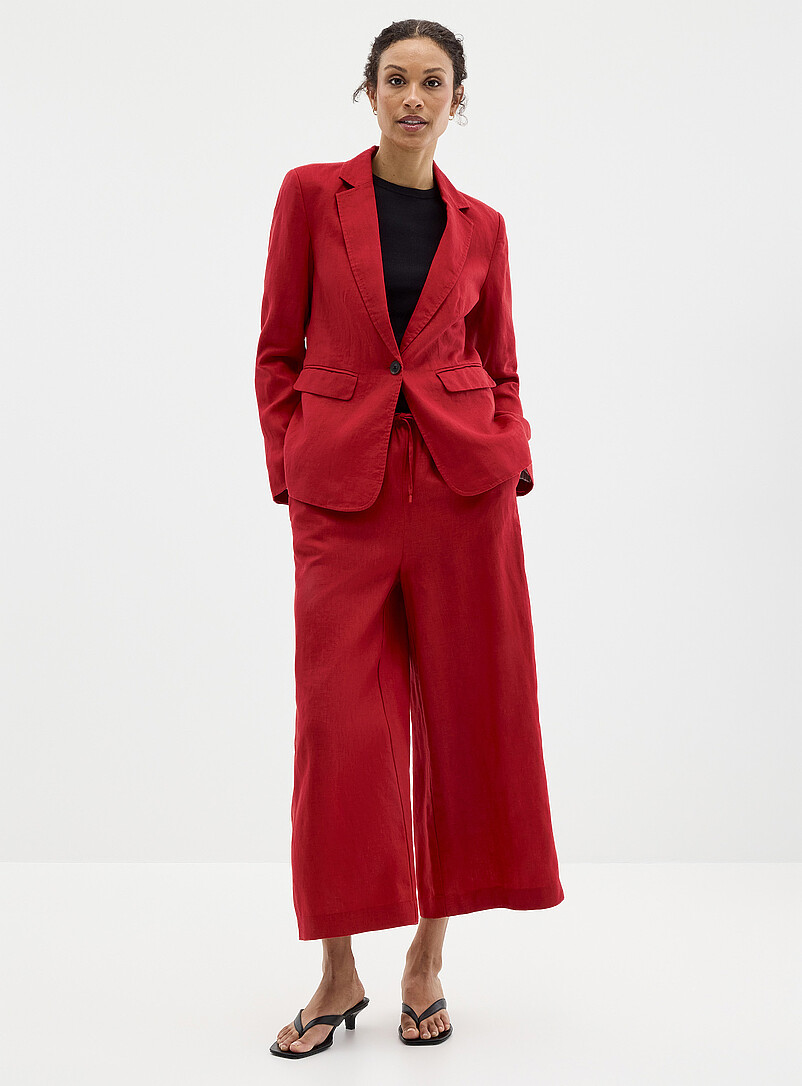 Single-Button Pure Linen Blazer