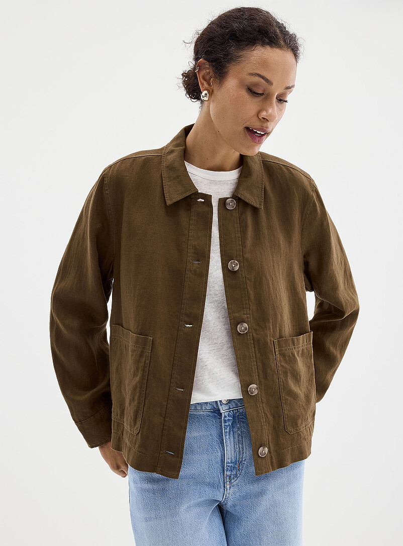 Patch Pockets Pure Linen Jacket