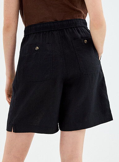 Drawcord waist pure linen Bermuda short product image 4