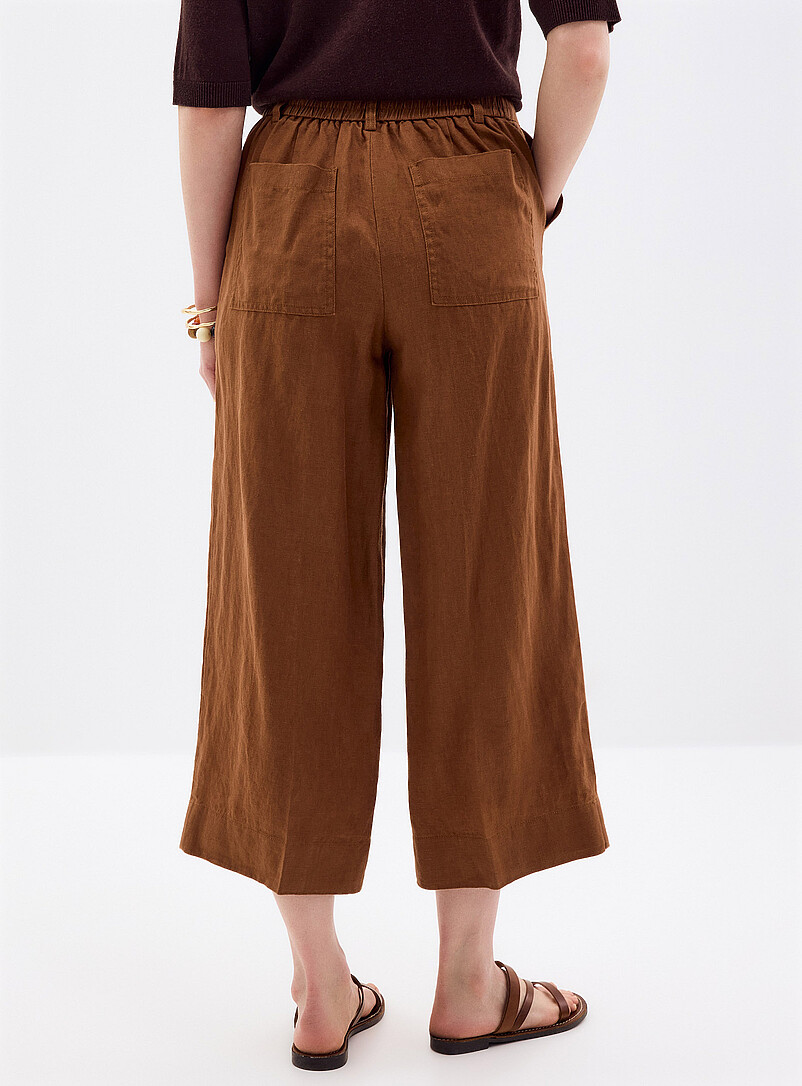 XL pockets pure linen cropped pant Fit: Wide leg, high rise product image 3
