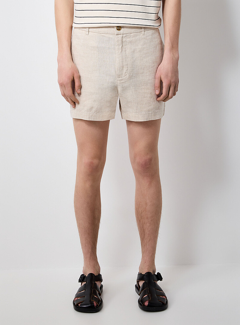 100% European linen short Inseam: 4" (10 cm) product image 2
