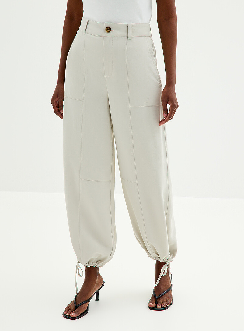 Fluid drawstring hem pant Fit: Wide leg, high rise product image 2