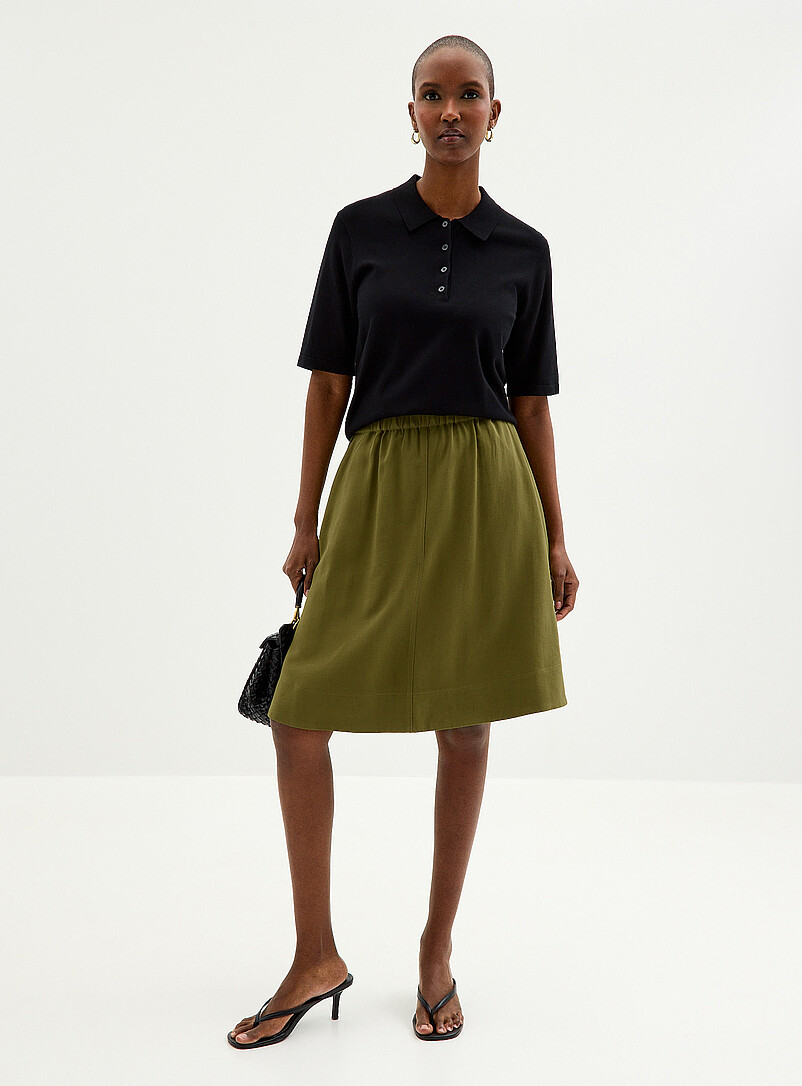 Elastic waistband flared skirt product image (primary)