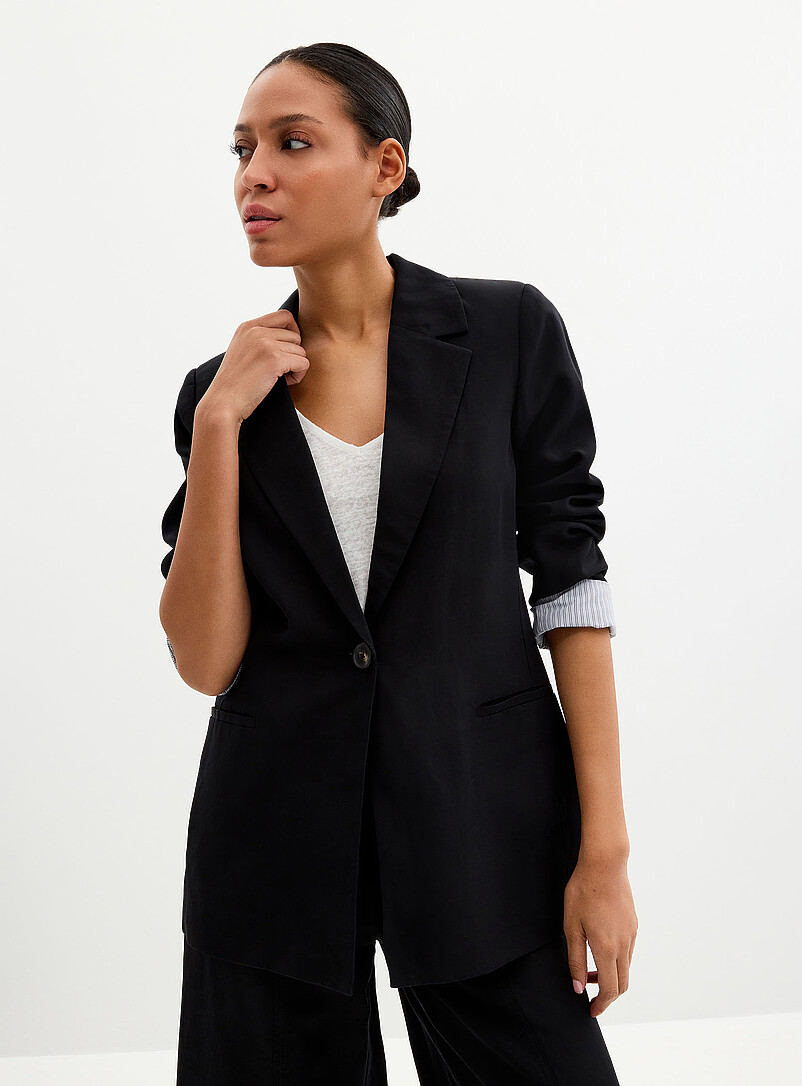 Lyocell-Linen Relaxed Fit Blazer