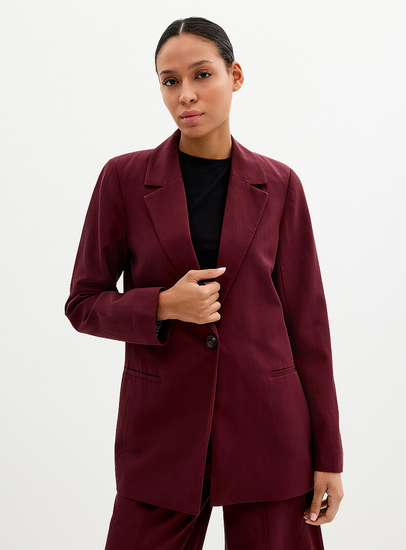Lyocell-linen relaxed fit blazer product image (primary)