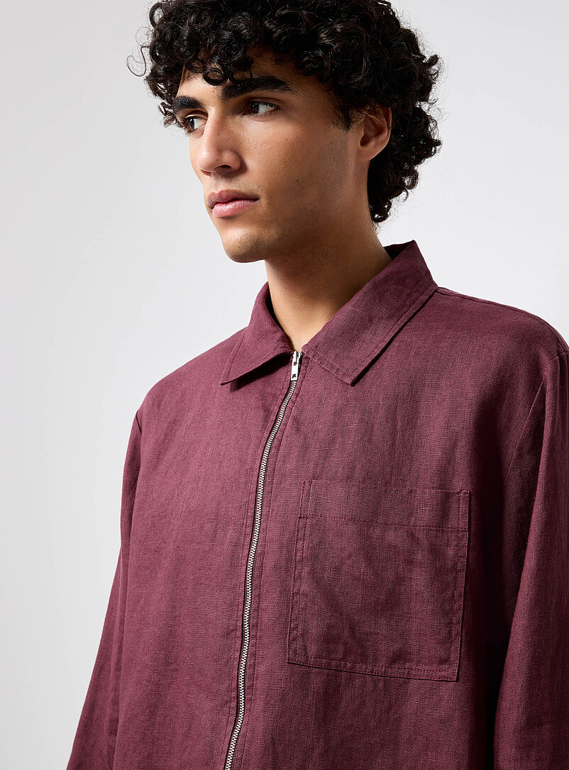 100% European linen zipped overshirt product image 2