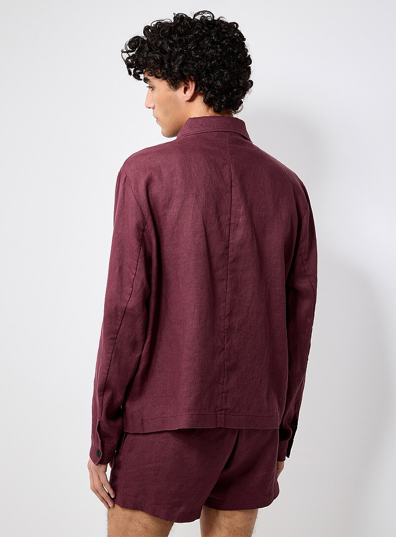 100% European linen zipped overshirt product image 3