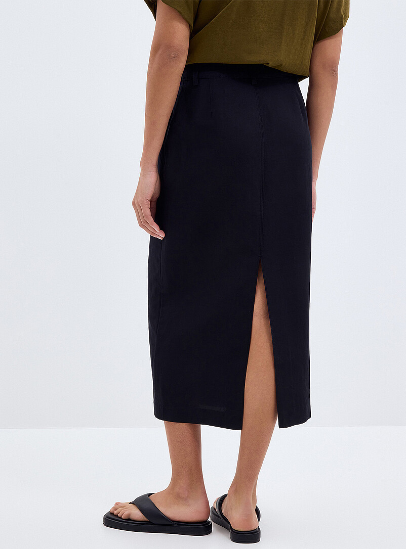 Back slit linen-lyocell skirt product image 3