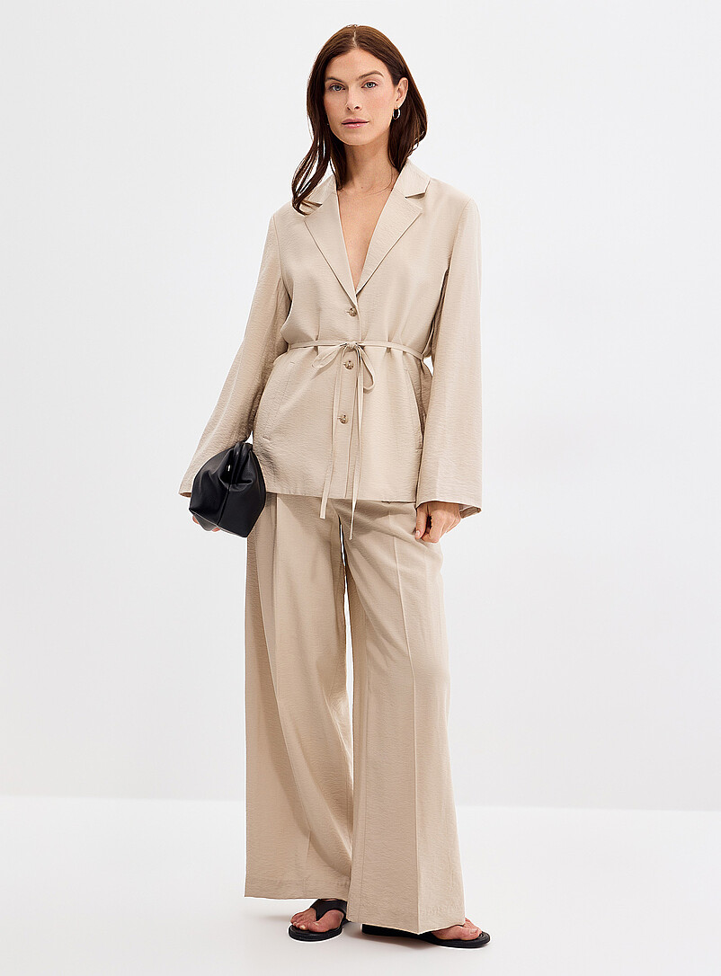 Flowy hammered tie-belt blazer product image 2