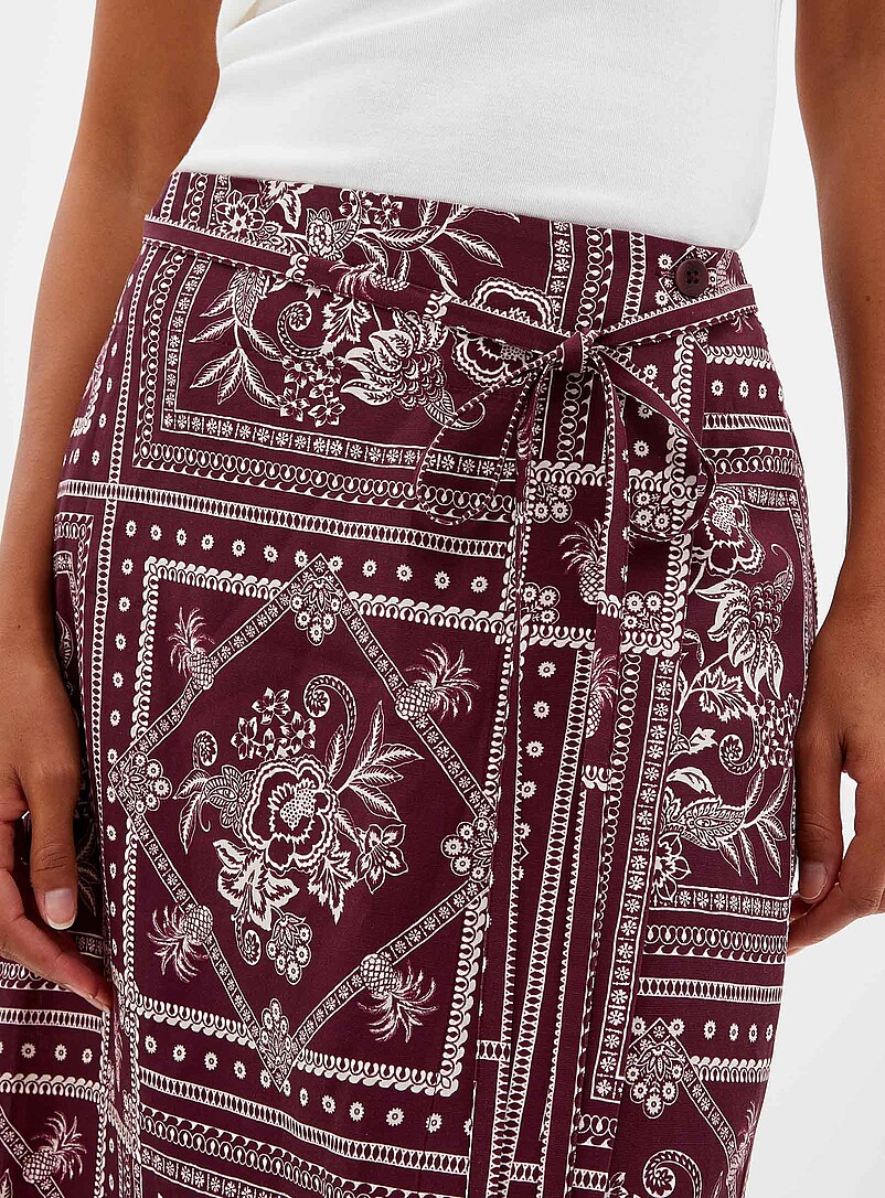 Merlot ceramic-print wrap skirt product image 2