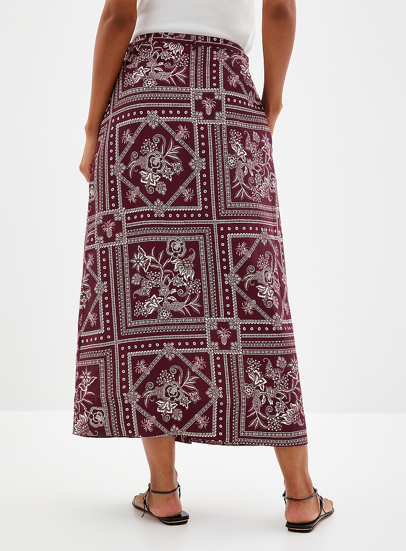 Merlot ceramic-print wrap skirt product image 3