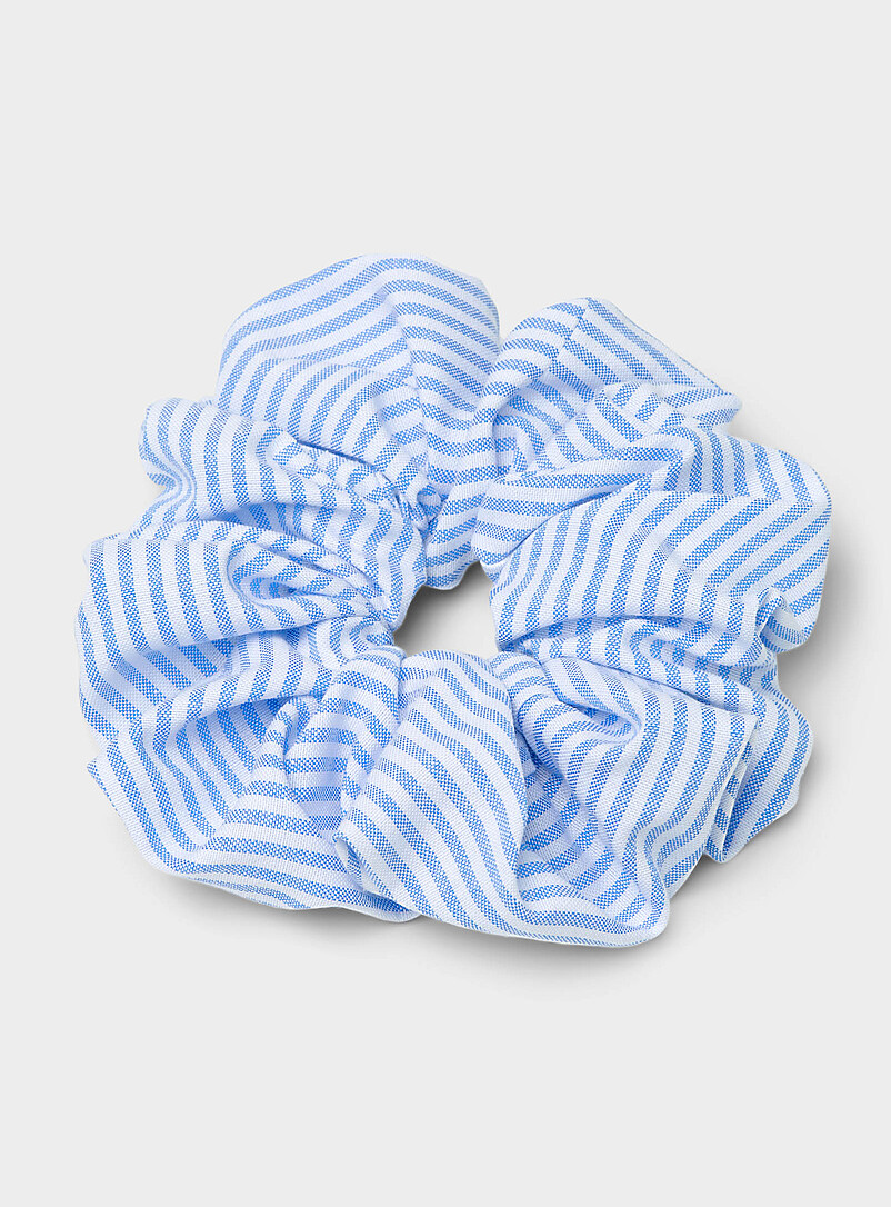 Large parasol-stripe scrunchie product image (primary)