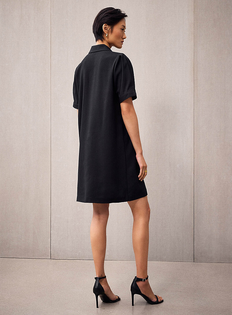 Jewel buttons straight-fit crepe dress product image 3