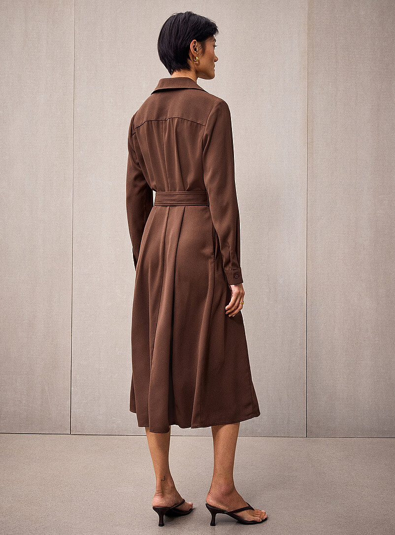 Johnny collar belted crepe dress product image 3