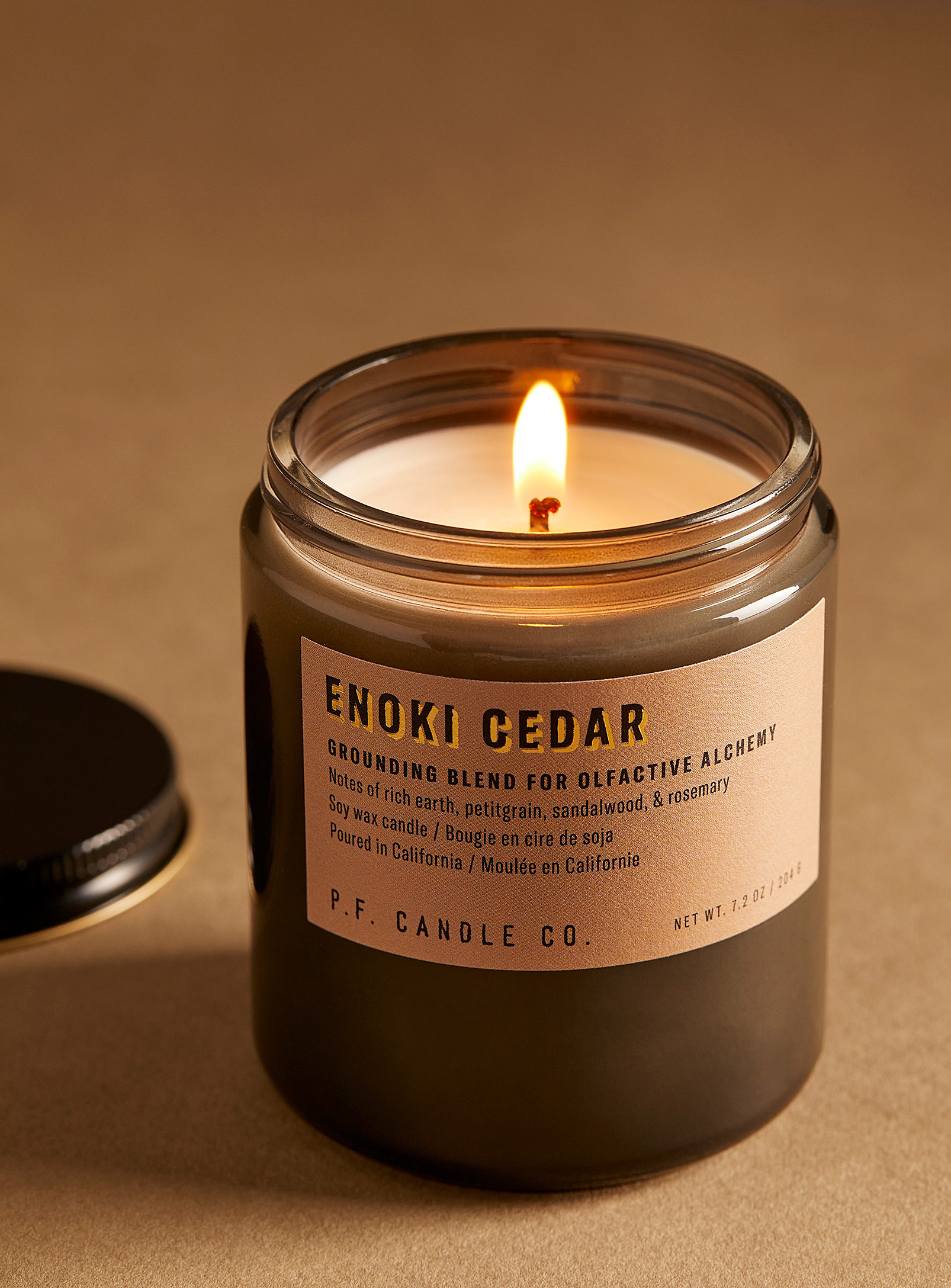 P.f Candle Co. Enoki Cedar Candle In Light Brown