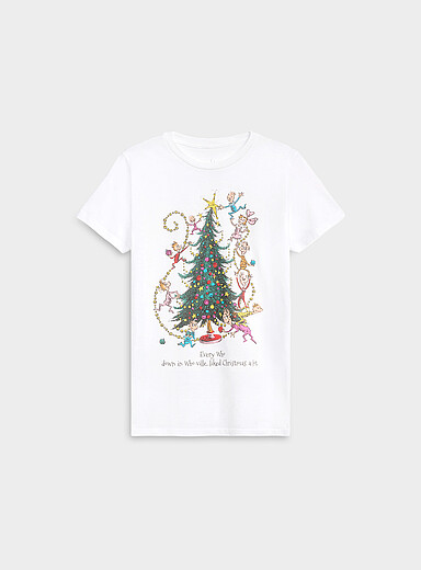 Twik Patterned Ecru Grinch T-shirt for women