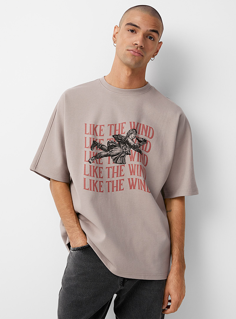 Tee Library Cream Beige Like The Wind T-shirt for men