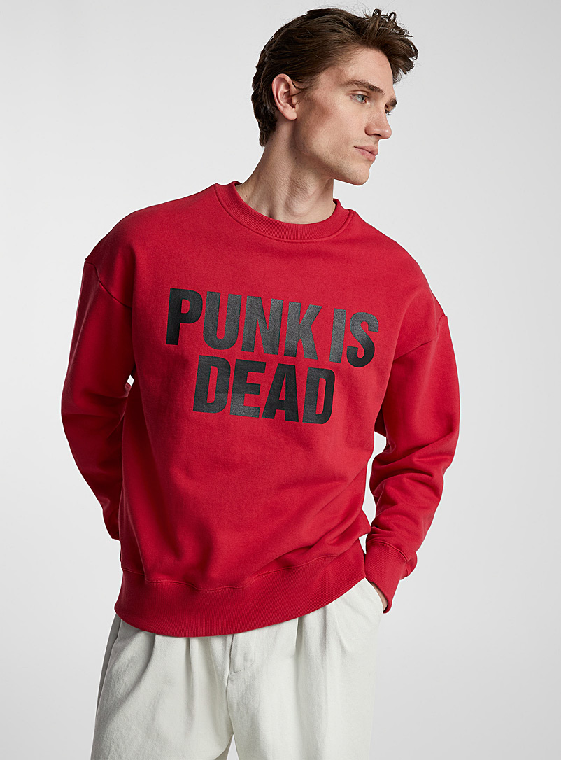 Tee Library Red Punk is Dead sweatshirt for men