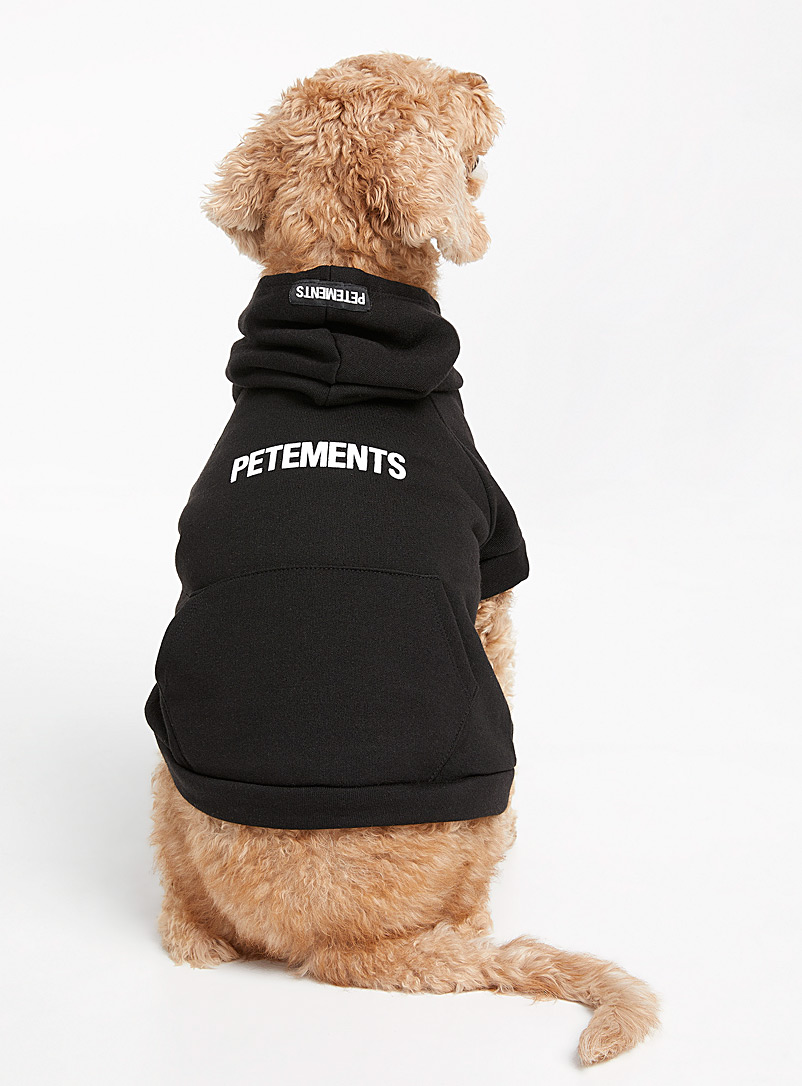Petements Black Hooded logo dog sweatshirt Small/Medium for men