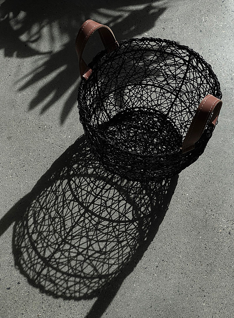 Obakki Black Bird's Nest woven basket Small for women