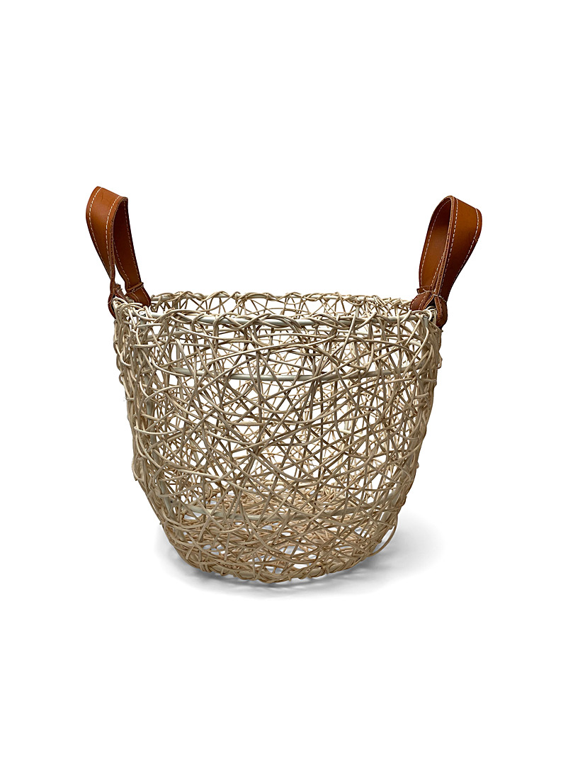 Obakki Tan Bird's Nest woven basket Small for women