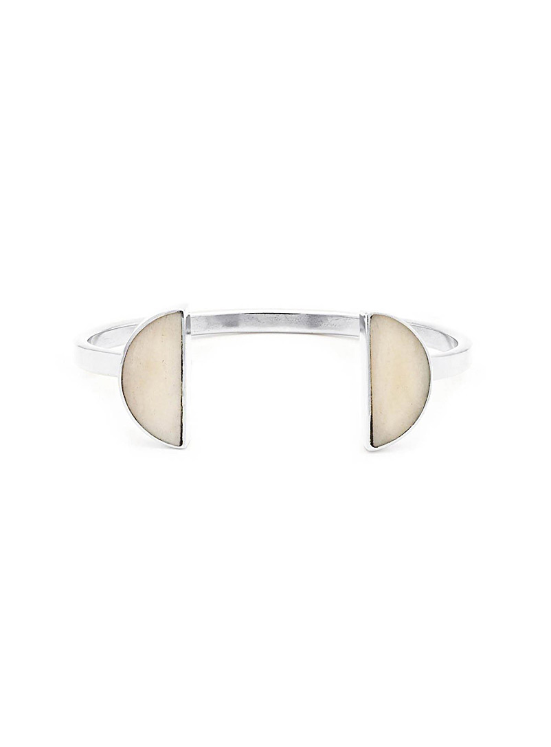 Obakki Assorted silver  Half-moons upcycled brass cuff bracelet for error