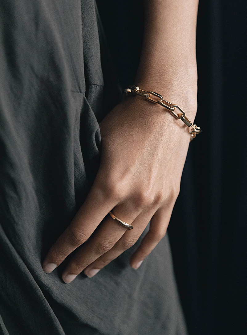 Obakki Assorted gold  Golden links upcycled brass bracelet for error