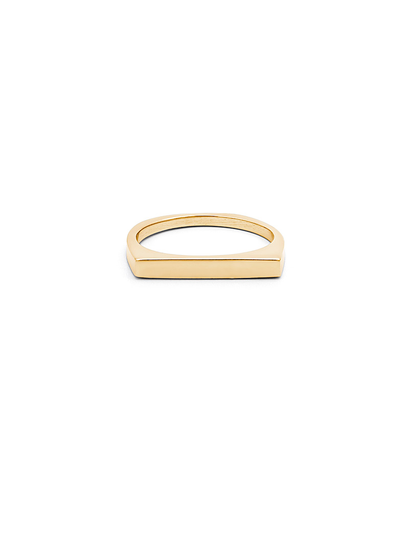 Obakki Gold Upcycled brass elongated golden ring for error