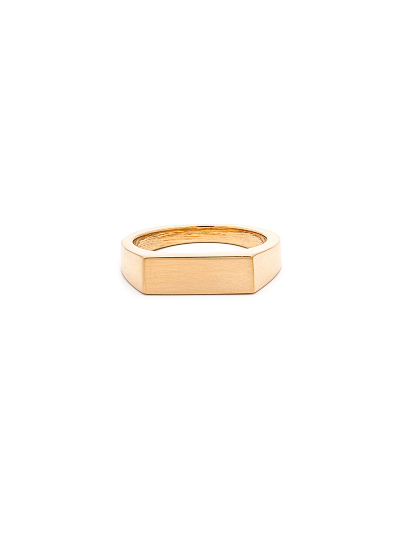 Obakki Gold Upcycled brass rectangular golden ring for error