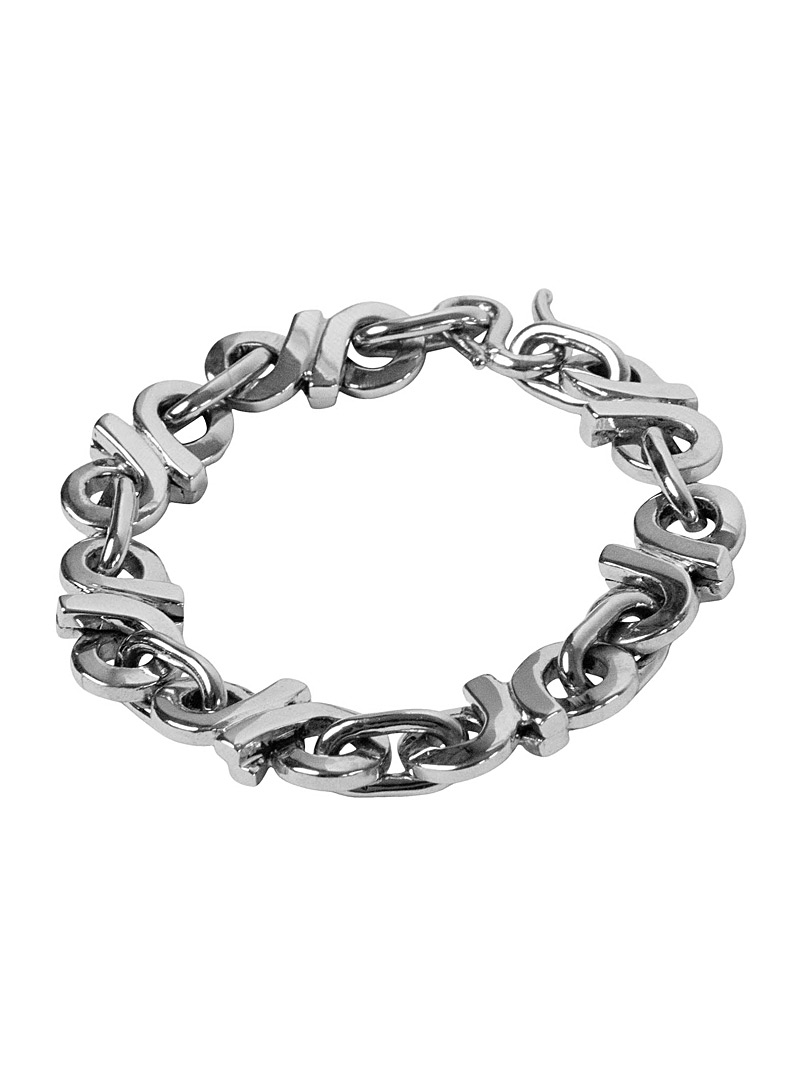 Obakki Silver Infinite links silver upcycled brass bracelet for error