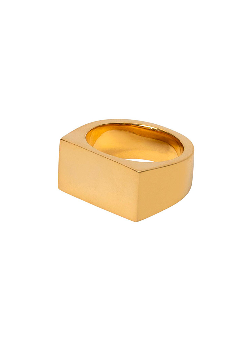 Obakki Gold Upcycled rectangular golden ring for error